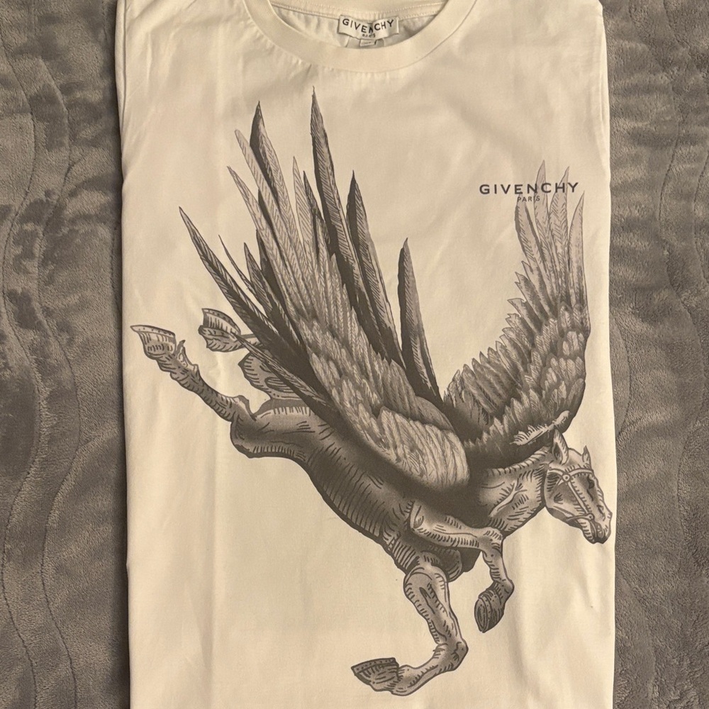 Givenchy White Winged Horse Tee